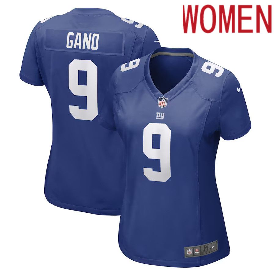 Women New York Giants 9 Graham Gano Nike Royal Team Game Player NFL Jersey